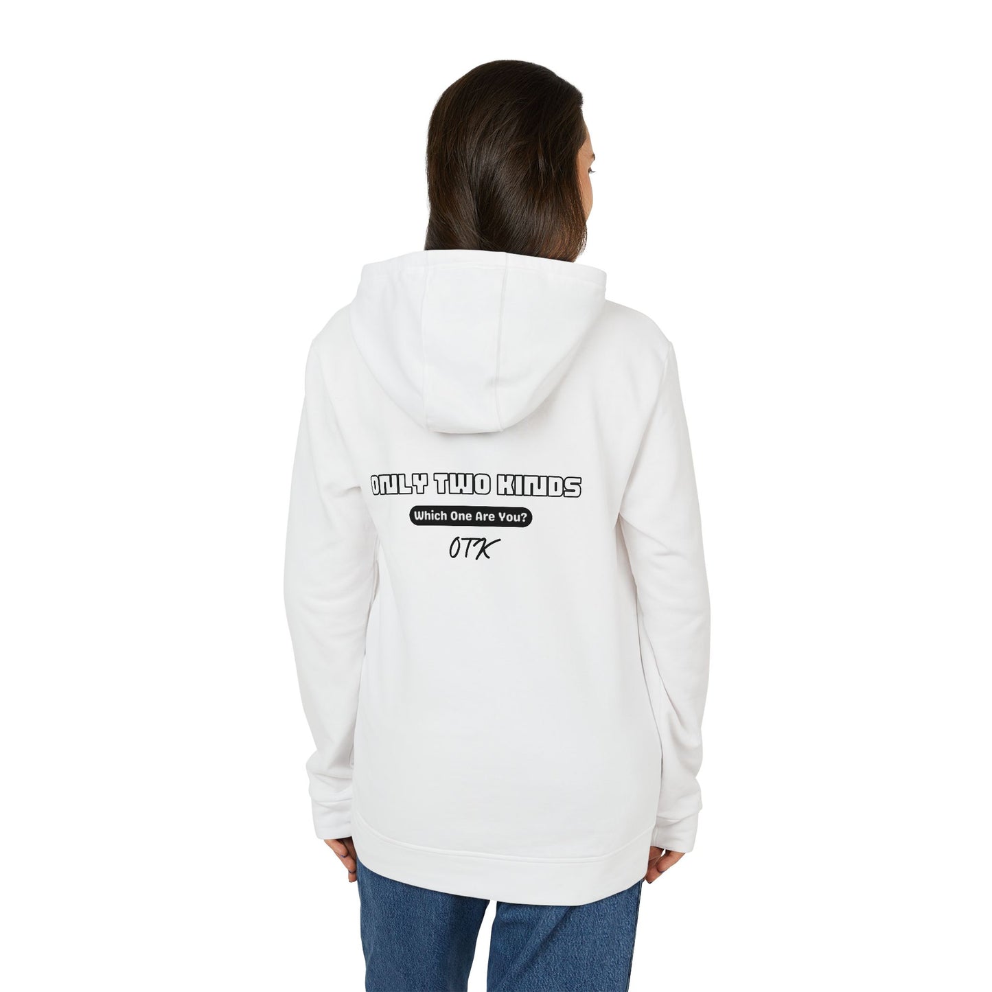 Only Two Kinds • White Unisex Hoodie